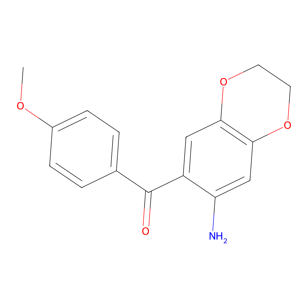 (7-Amino-2,3-dihydro-1,4-benzodioxin-6-yl)(4-methoxyphenyl)methanone molecular structure, CAS 767316-04-1