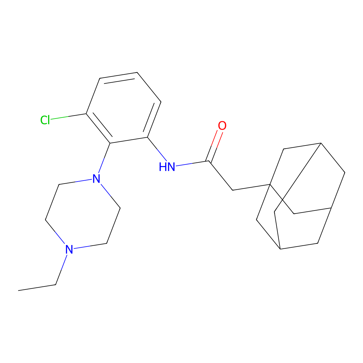 2-(1-adamantyl)-N-[3-chloro-2-(4-ethylpiperazin-1-yl)phenyl]acetamide molecular structure, CAS 767316-07-4