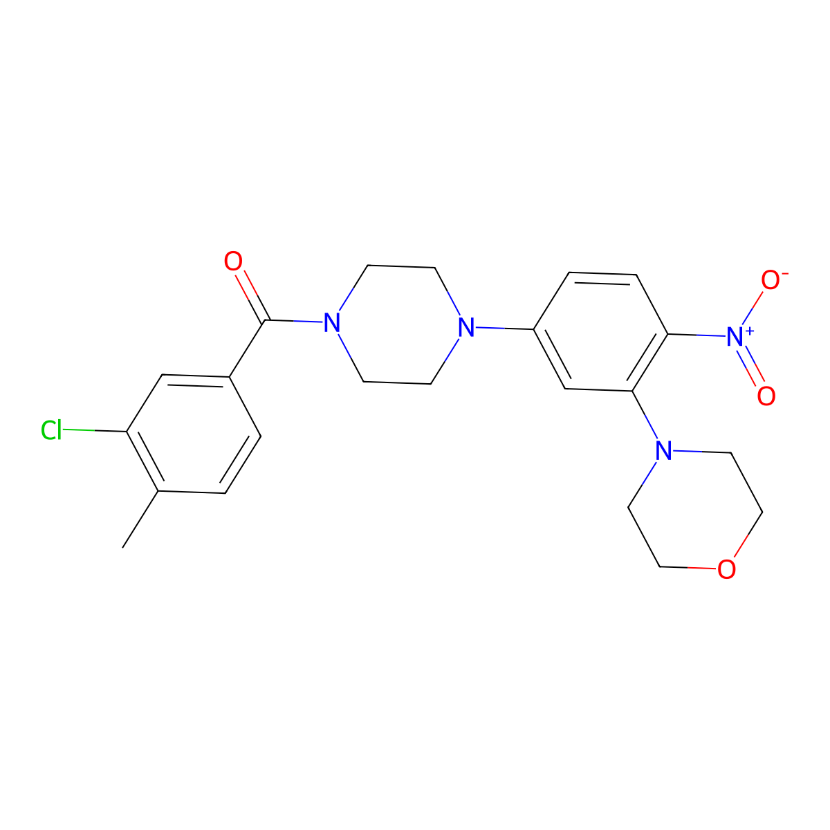 (3-Chloro-4-methylphenyl)-[4-(3-morpholin-4-yl-4-nitrophenyl)piperazin-1-yl]methanone molecular structure, CAS 767316-12-1