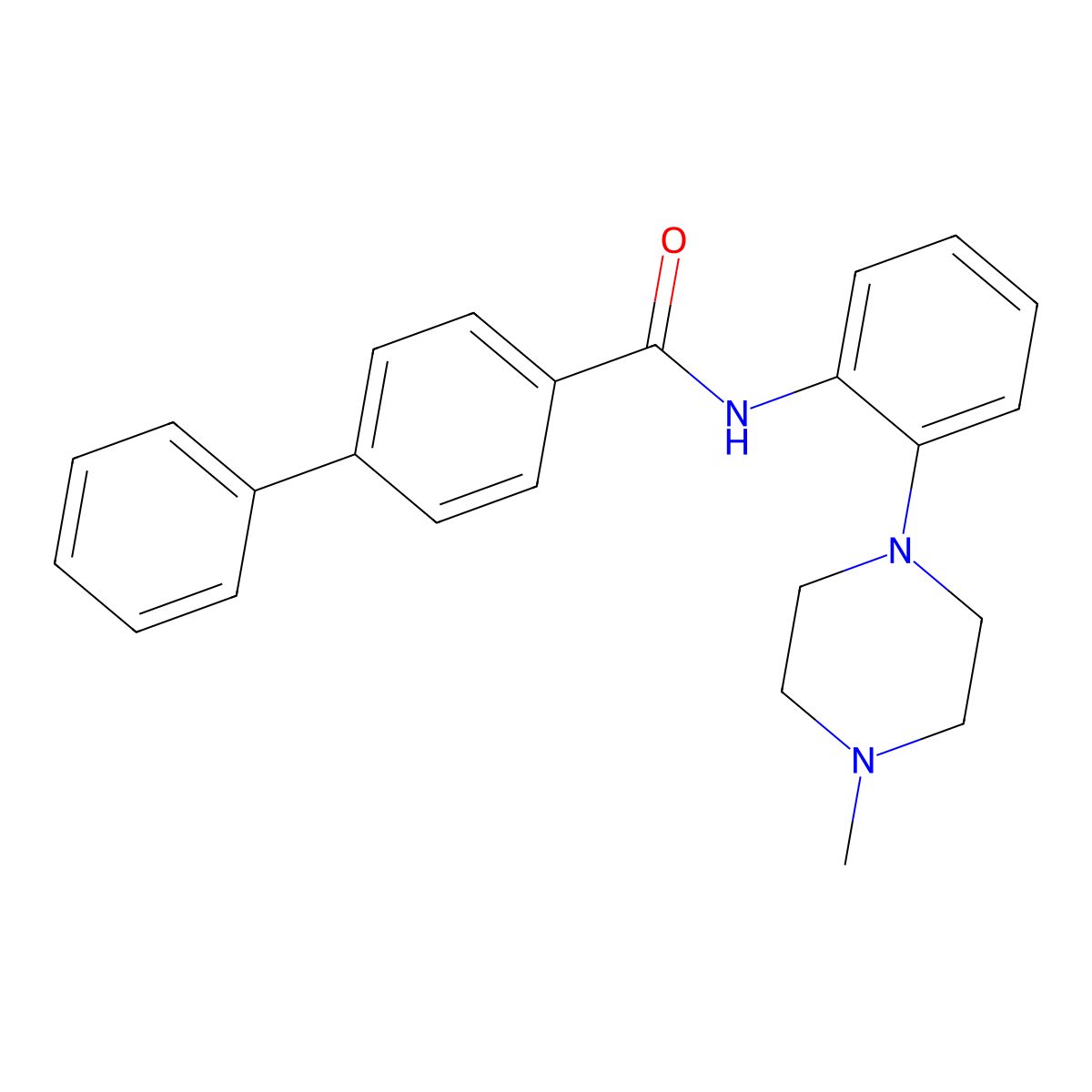 N-[2-(4-methylpiperazin-1-yl)phenyl]-4-phenylbenzamide molecular structure, CAS 767316-14-3