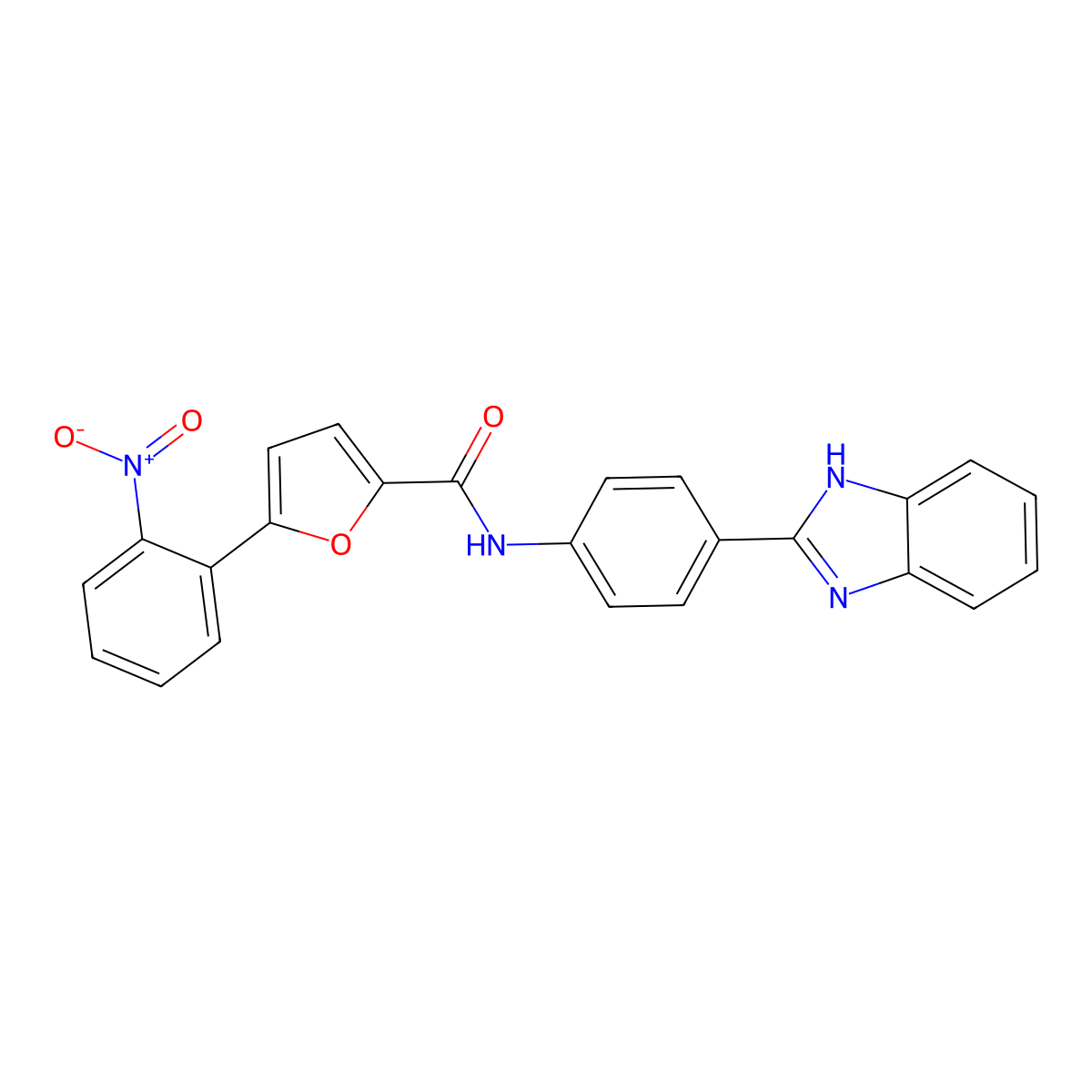 N-[4-(1H-benzimidazol-2-yl)phenyl]-5-(2-nitrophenyl)furan-2-carboxamide molecular structure, CAS 767316-20-1