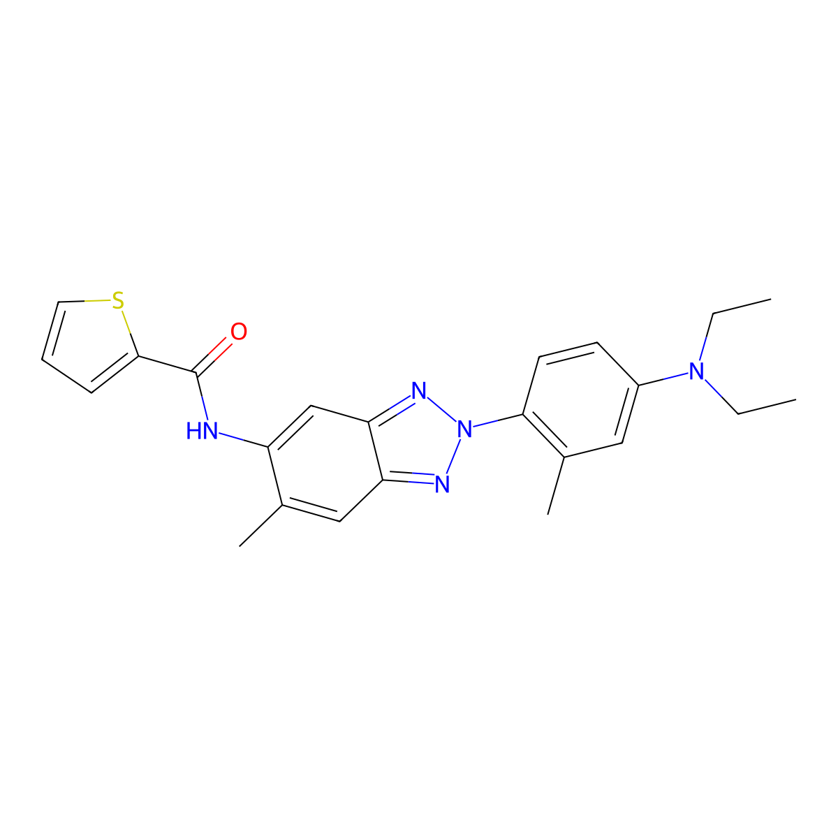 N-[2-[4-(diethylamino)-2-methylphenyl]-6-methylbenzotriazol-5-yl]thiophene-2-carboxamide molecular structure, CAS 767316-25-6