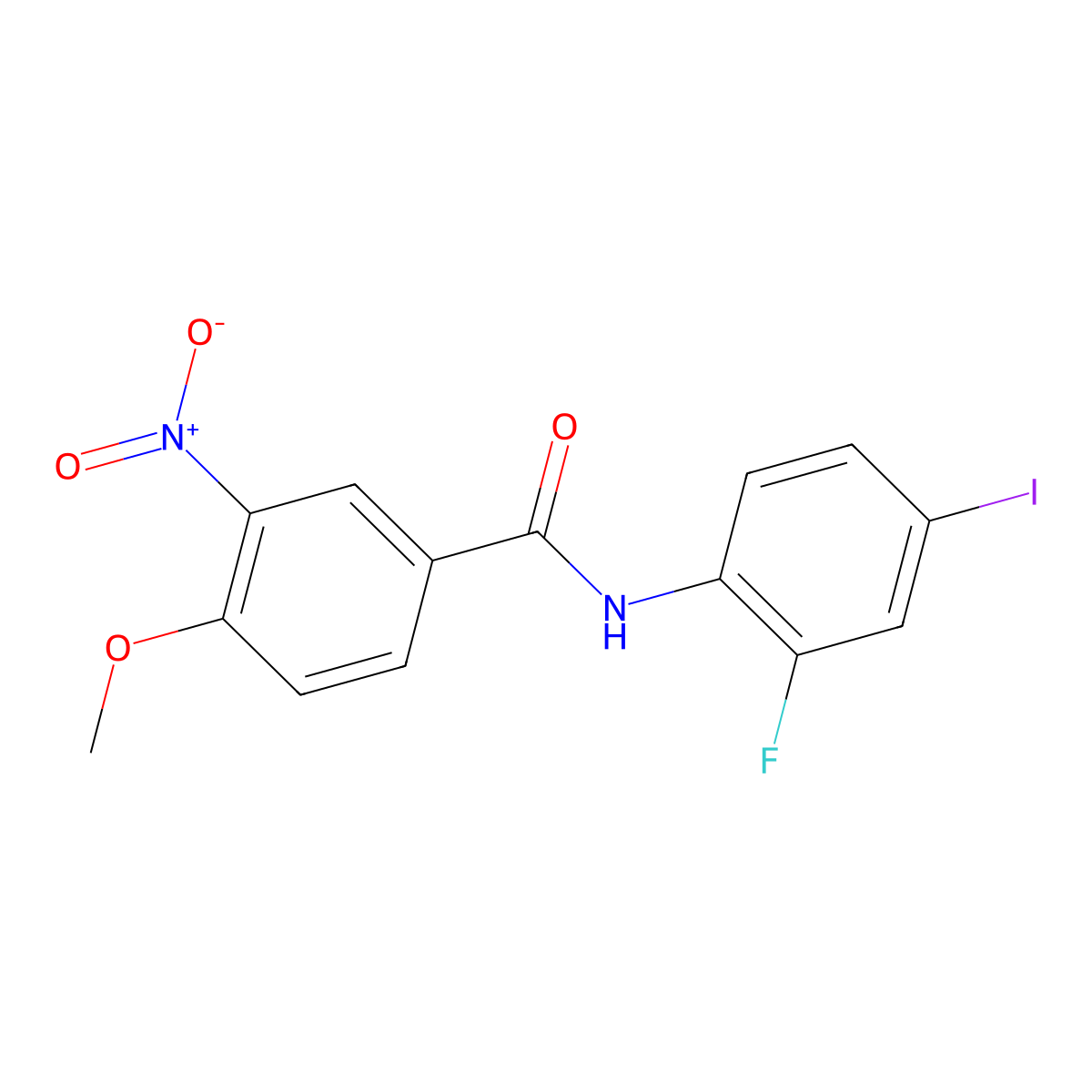 N-(2-fluoro-4-iodophenyl)-4-methoxy-3-nitrobenzamide molecular structure, CAS 767316-26-7