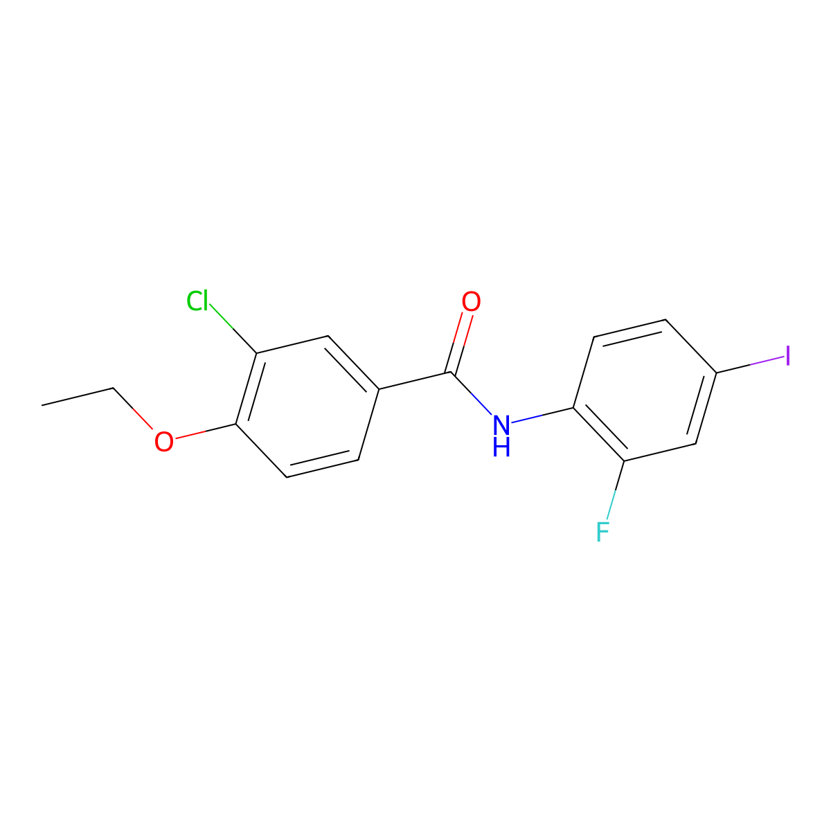 3-chloro-4-ethoxy-N-(2-fluoro-4-iodophenyl)benzamide molecular structure, CAS 767316-27-8