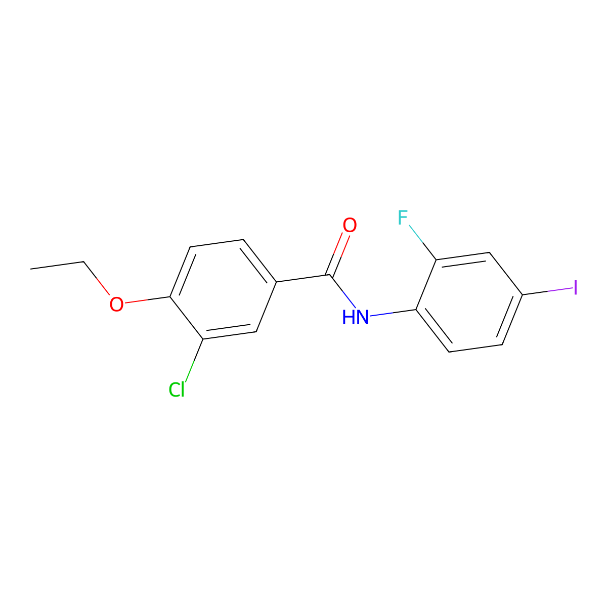 3-chloro-4-ethoxy-N-(2-fluoro-4-iodophenyl)benzamide molecular structure, CAS 767316-27-8
