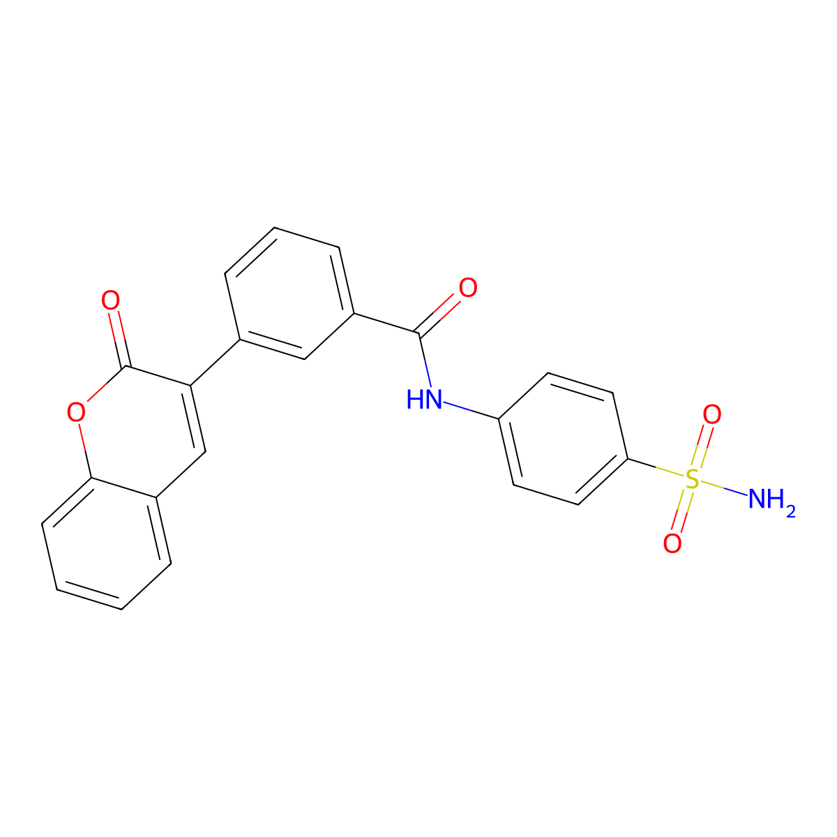 3-(2-oxo-2H-chromen-3-yl)-N-(4-sulfamoylphenyl)benzamide molecular structure, CAS 767316-29-0