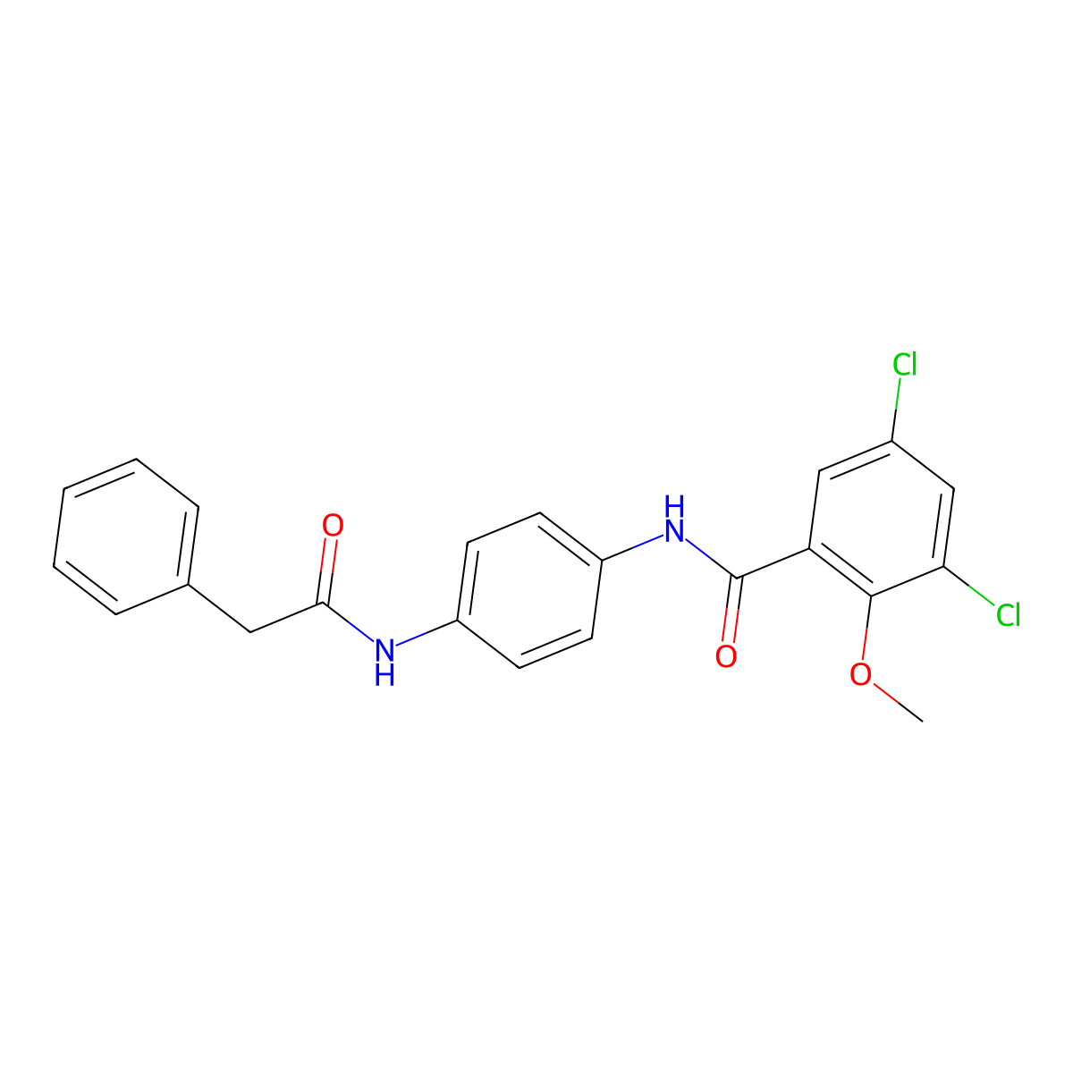 3,5-dichloro-2-methoxy-N-[4-[(2-phenylacetyl)amino]phenyl]benzamide molecular structure, CAS 767316-30-3