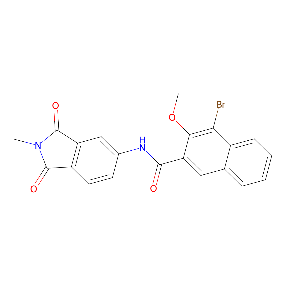 4-bromo-3-methoxy-N-(2-methyl-1,3-dioxoisoindol-5-yl)naphthalene-2-carboxamide molecular structure, CAS 767316-31-4