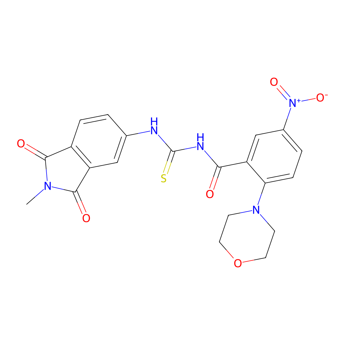 N-[(2-methyl-1,3-dioxoisoindol-5-yl)carbamothioyl]-2-morpholin-4-yl-5-nitrobenzamide molecular structure, CAS 767316-37-0