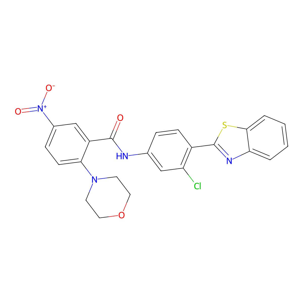 N-[4-(1,3-benzothiazol-2-yl)-3-chlorophenyl]-2-morpholin-4-yl-5-nitrobenzamide molecular structure, CAS 767316-40-5