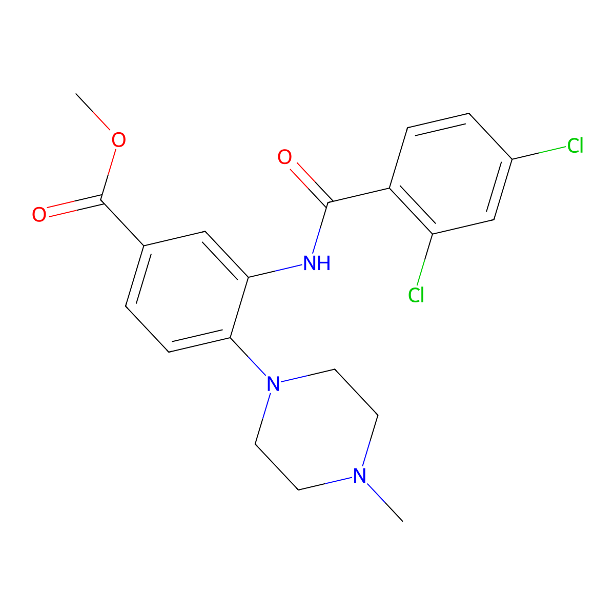 Methyl 3-[(2,4-dichlorobenzoyl)amino]-4-(4-methylpiperazin-1-yl)benzoate molecular structure, CAS 767316-44-9