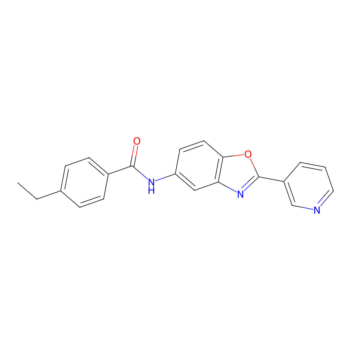 4-ethyl-N-(2-pyridin-3-yl-1,3-benzoxazol-5-yl)benzamide molecular structure, CAS 767316-46-1