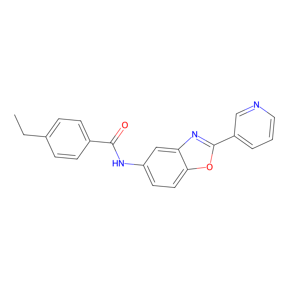 4-ethyl-N-(2-pyridin-3-yl-1,3-benzoxazol-5-yl)benzamide molecular structure, CAS 767316-46-1