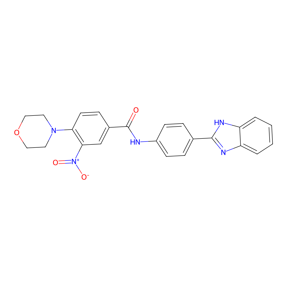 N-[4-(1H-benzimidazol-2-yl)phenyl]-4-morpholin-4-yl-3-nitrobenzamide molecular structure, CAS 767316-53-0
