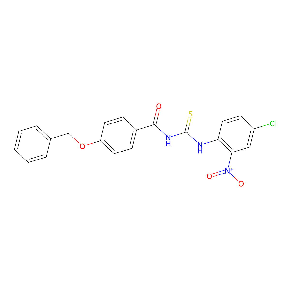 N-[(4-chloro-2-nitrophenyl)carbamothioyl]-4-phenylmethoxybenzamide molecular structure, CAS 767316-61-0