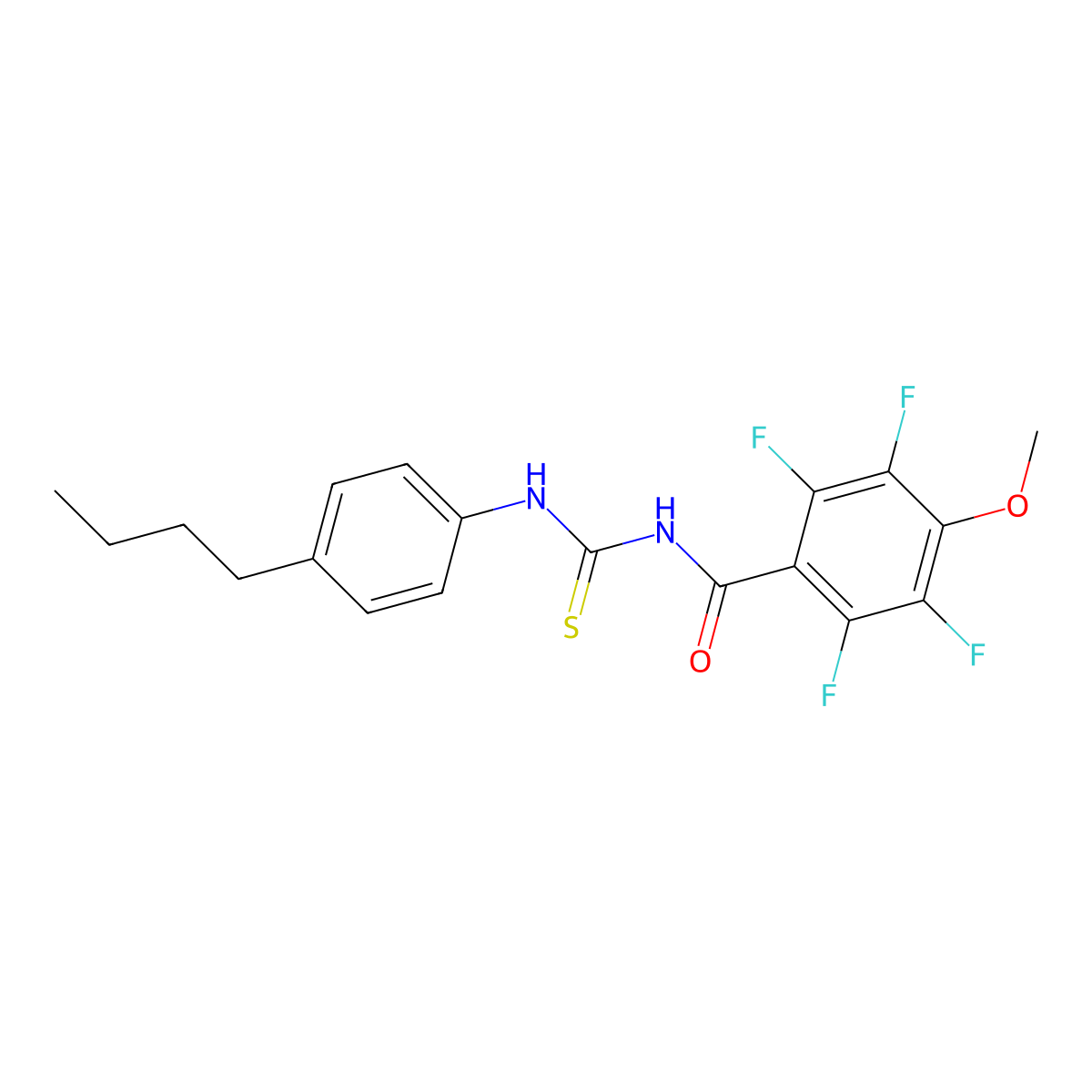 N-[(4-butylphenyl)carbamothioyl]-2,3,5,6-tetrafluoro-4-methoxybenzamide molecular structure, CAS 767316-62-1