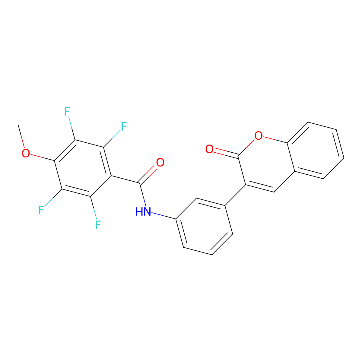 2,3,5,6-tetrafluoro-4-methoxy-N-[3-(2-oxochromen-3-yl)phenyl]benzamide molecular structure, CAS 767316-69-8