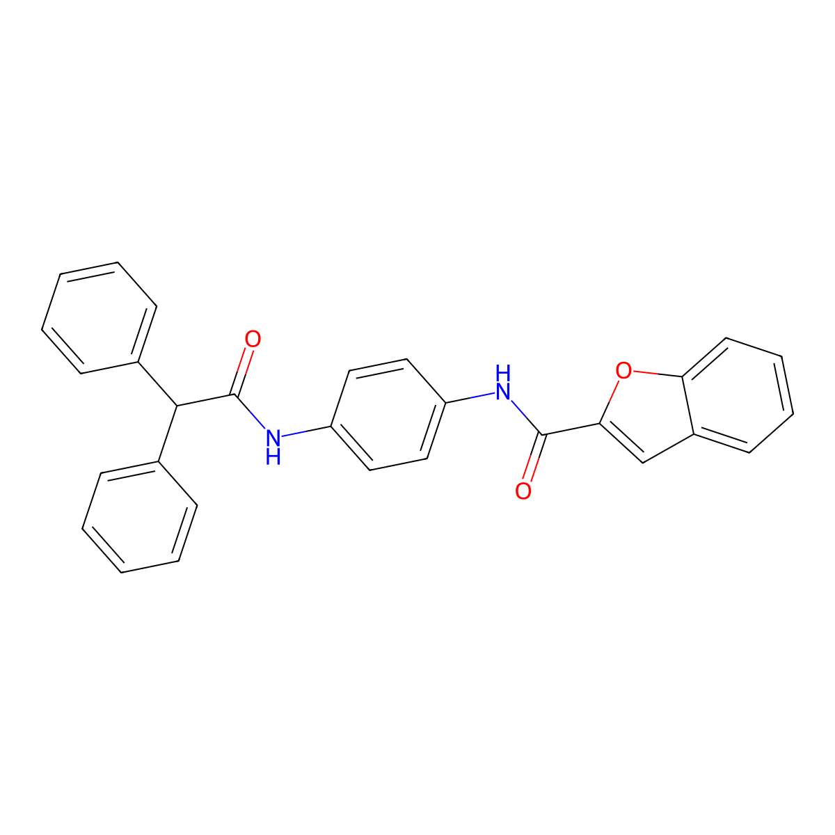 N-[4-[(2,2-diphenylacetyl)amino]phenyl]-1-benzofuran-2-carboxamide molecular structure, CAS 767316-70-1