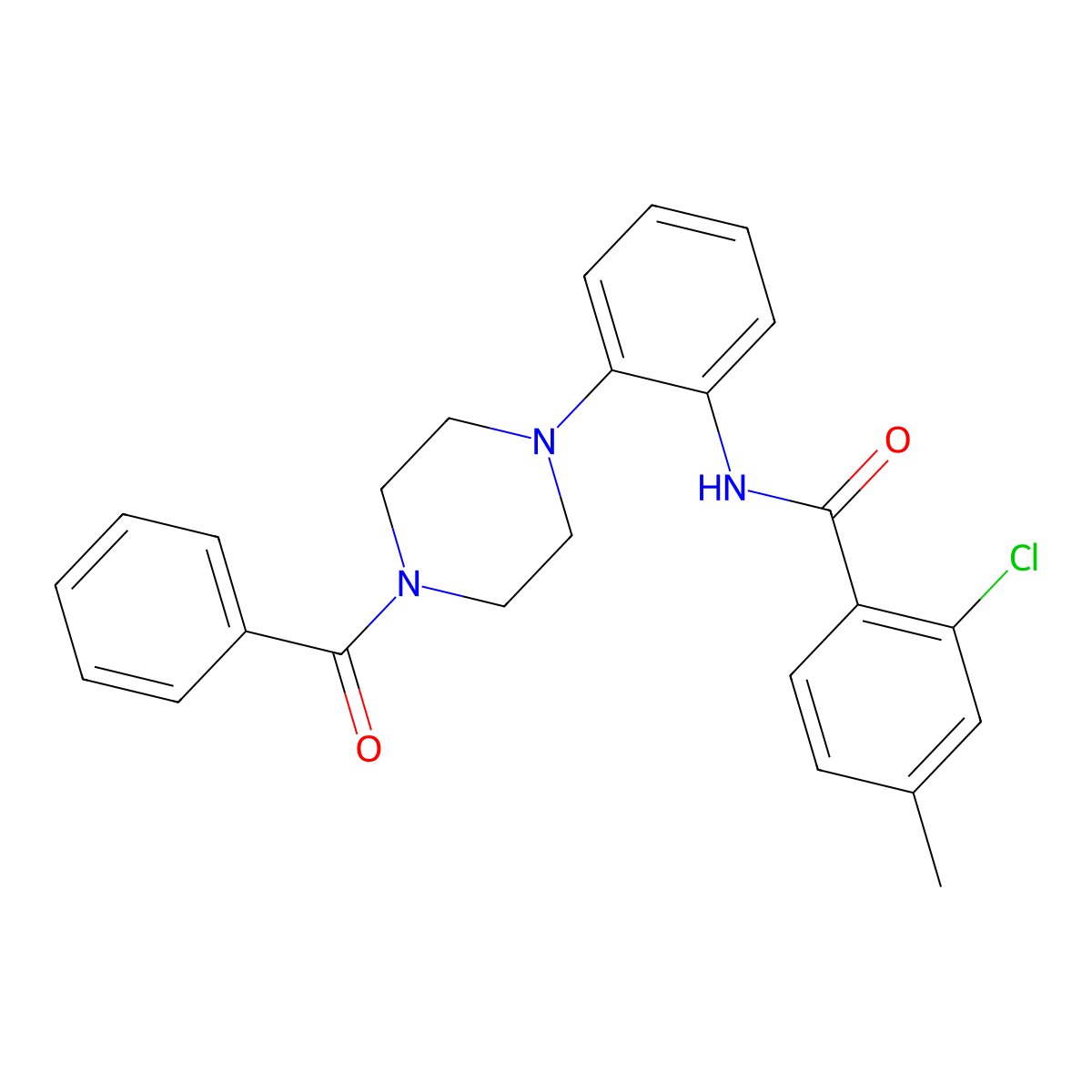 N-[2-(4-benzoylpiperazin-1-yl)phenyl]-2-chloro-4-methylbenzamide molecular structure, CAS 767316-74-5