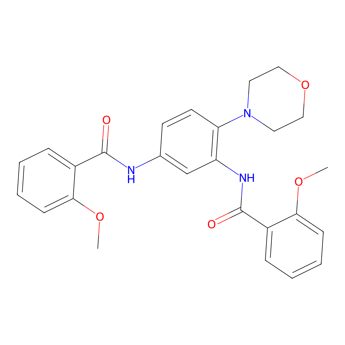 2-methoxy-N-[5-[(2-methoxybenzoyl)amino]-2-(4-morpholinyl)phenyl]benzamide molecular structure, CAS 767316-76-7