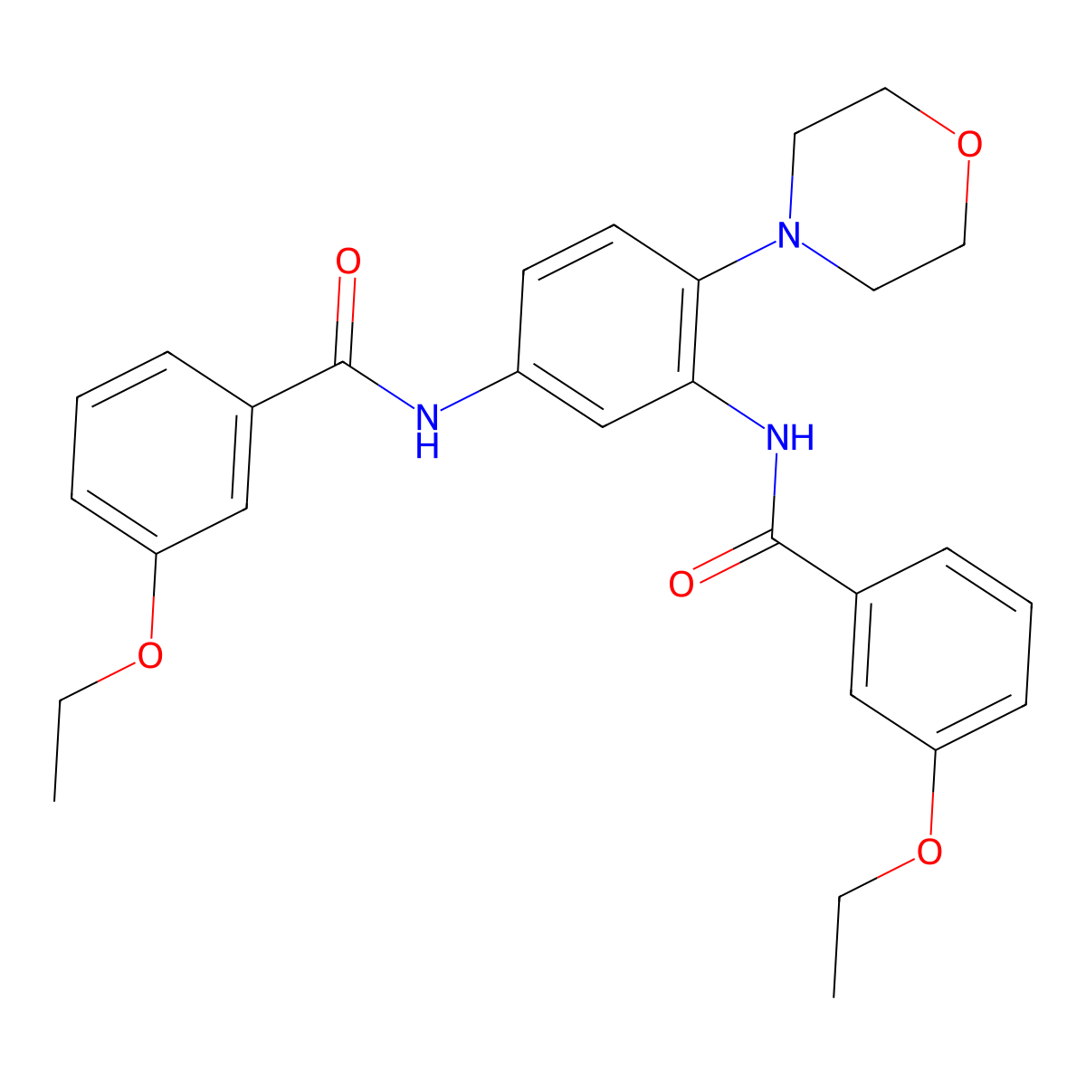 3-ethoxy-N-[3-[(3-ethoxybenzoyl)amino]-4-morpholin-4-ylphenyl]benzamide molecular structure, CAS 767316-77-8