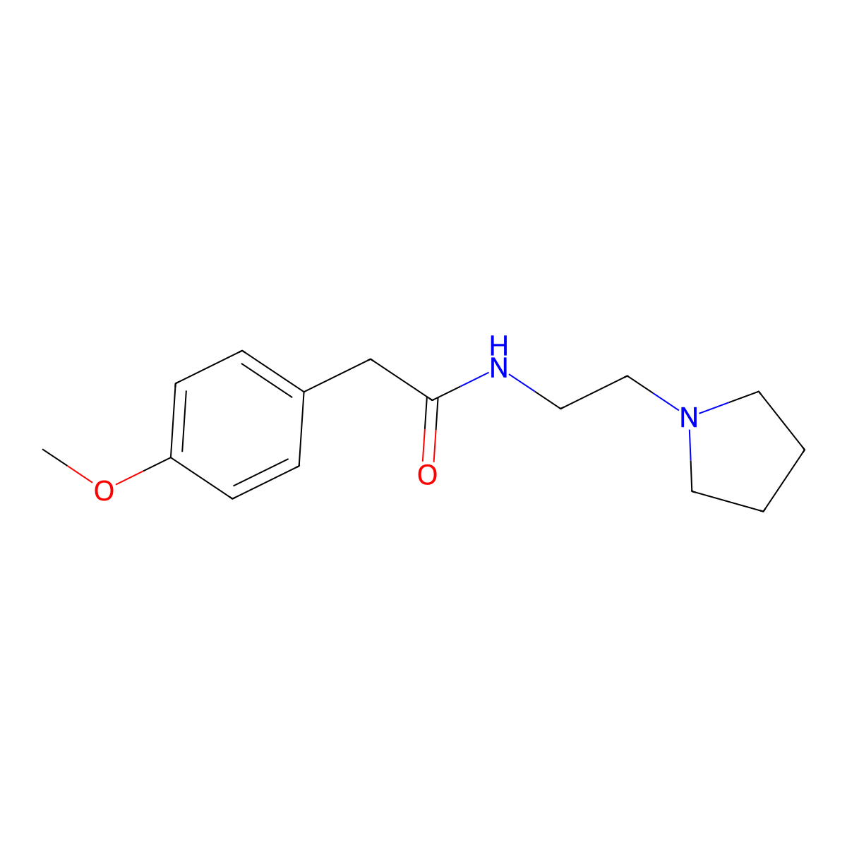 2-(4-methoxyphenyl)-N-[2-(pyrrolidin-1-yl)ethyl]acetamide molecular structure, CAS 767319-12-0