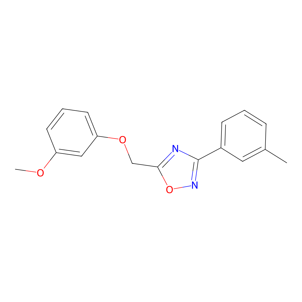 5-[(3-Methoxyphenoxy)methyl]-3-(3-methylphenyl)-1,2,4-oxadiazole molecular structure, CAS 767322-61-2