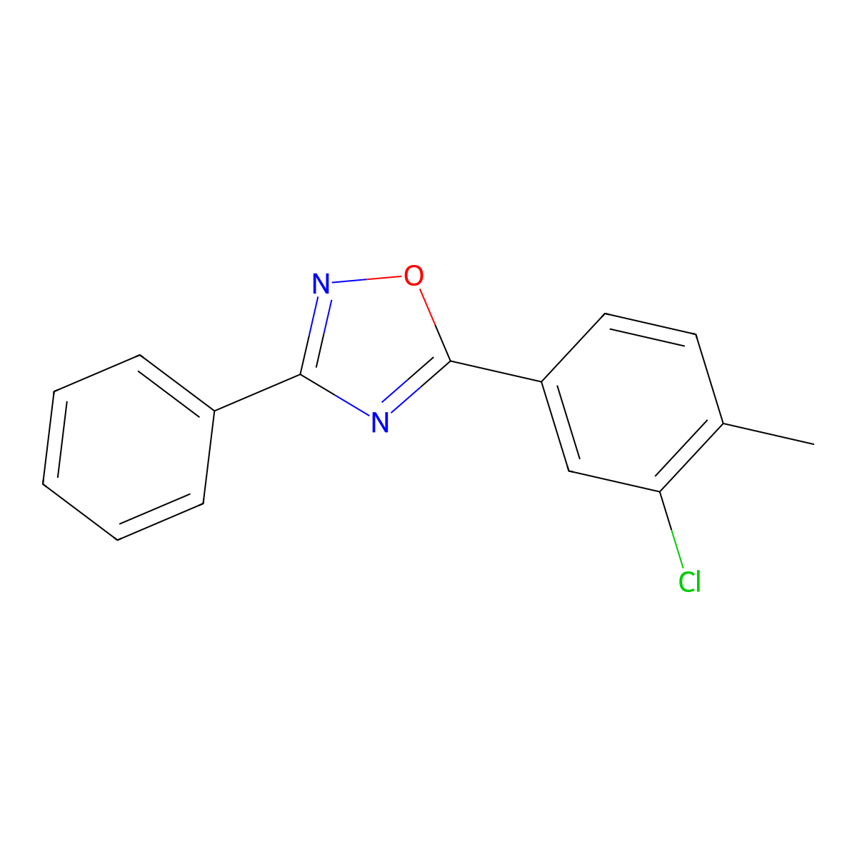5-(3-Chloro-4-methylphenyl)-3-phenyl-1,2,4-oxadiazole molecular structure, CAS 767322-64-5
