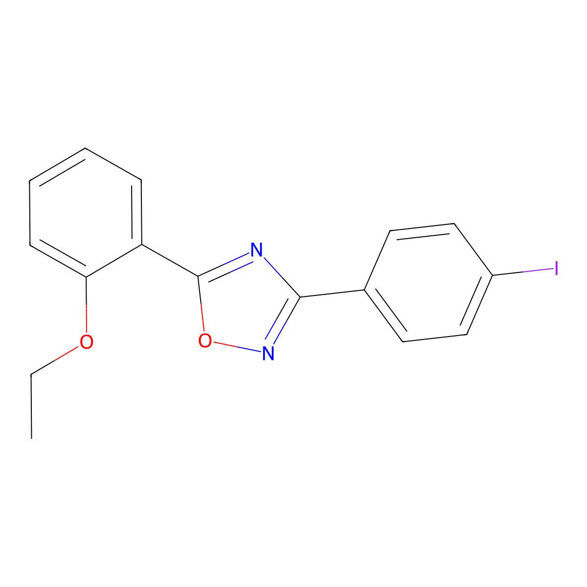 5-(2-Ethoxyphenyl)-3-(4-iodophenyl)-1,2,4-oxadiazole molecular structure, CAS 767322-70-3