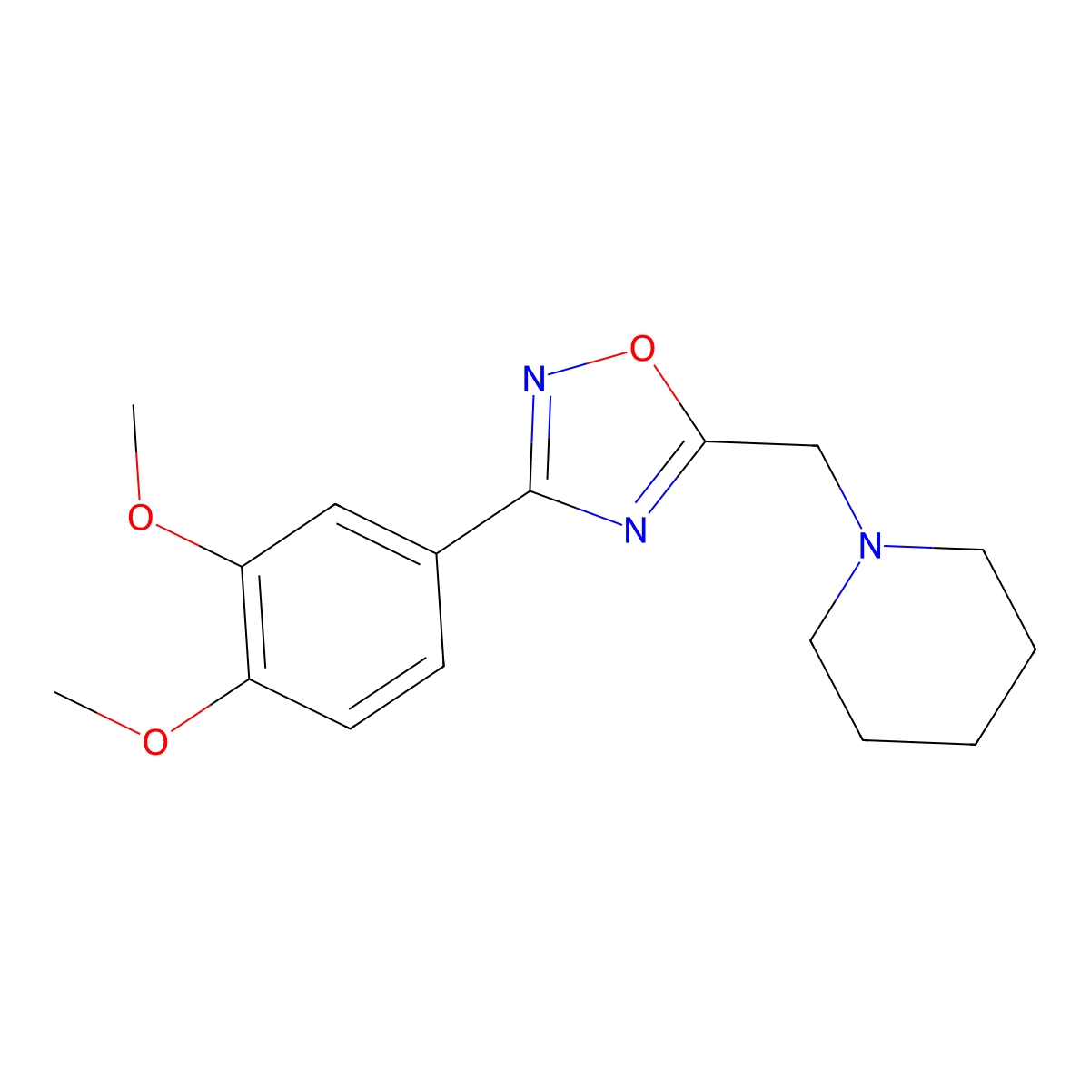 1-{[3-(3,4-Dimethoxyphenyl)-1,2,4-oxadiazol-5-yl]methyl}piperidine molecular structure, CAS 767322-73-6