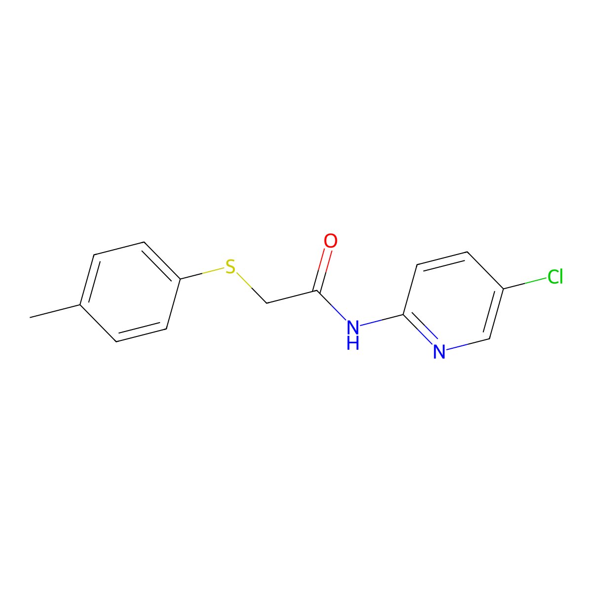 N-(5-chloropyridin-2-yl)-2-(4-methylphenyl)sulfanylacetamide molecular structure, CAS 767323-00-2