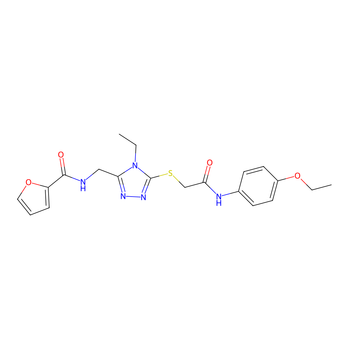 N-[[5-[2-(4-ethoxyanilino)-2-oxoethyl]sulfanyl-4-ethyl-1,2,4-triazol-3-yl]methyl]furan-2-carboxamide molecular structure, CAS 767324-21-0