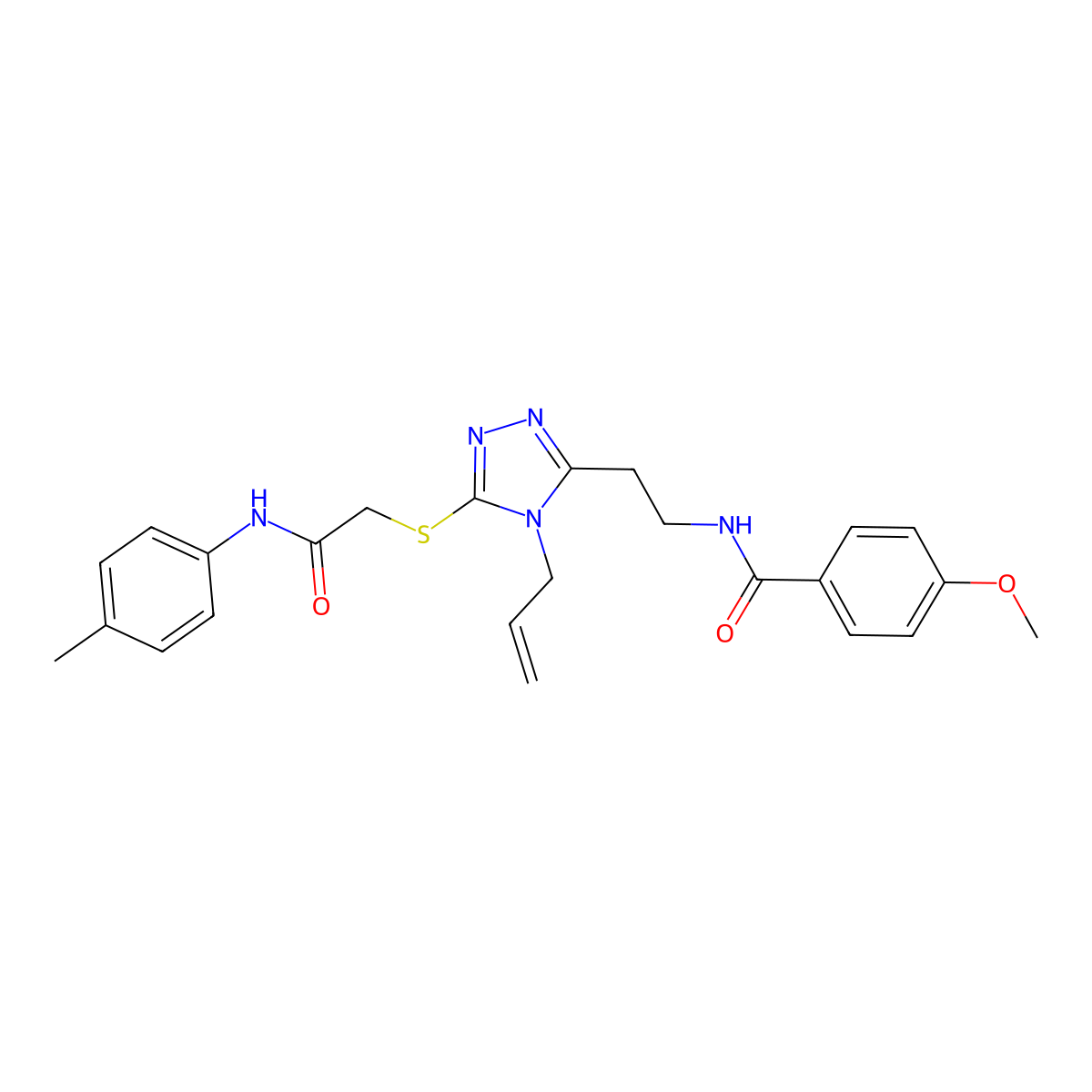 4-methoxy-N-[2-[5-[2-(4-methylanilino)-2-oxoethyl]sulfanyl-4-prop-2-enyl-1,2,4-triazol-3-yl]ethyl]benzamide molecular structure, CAS 767324-31-2