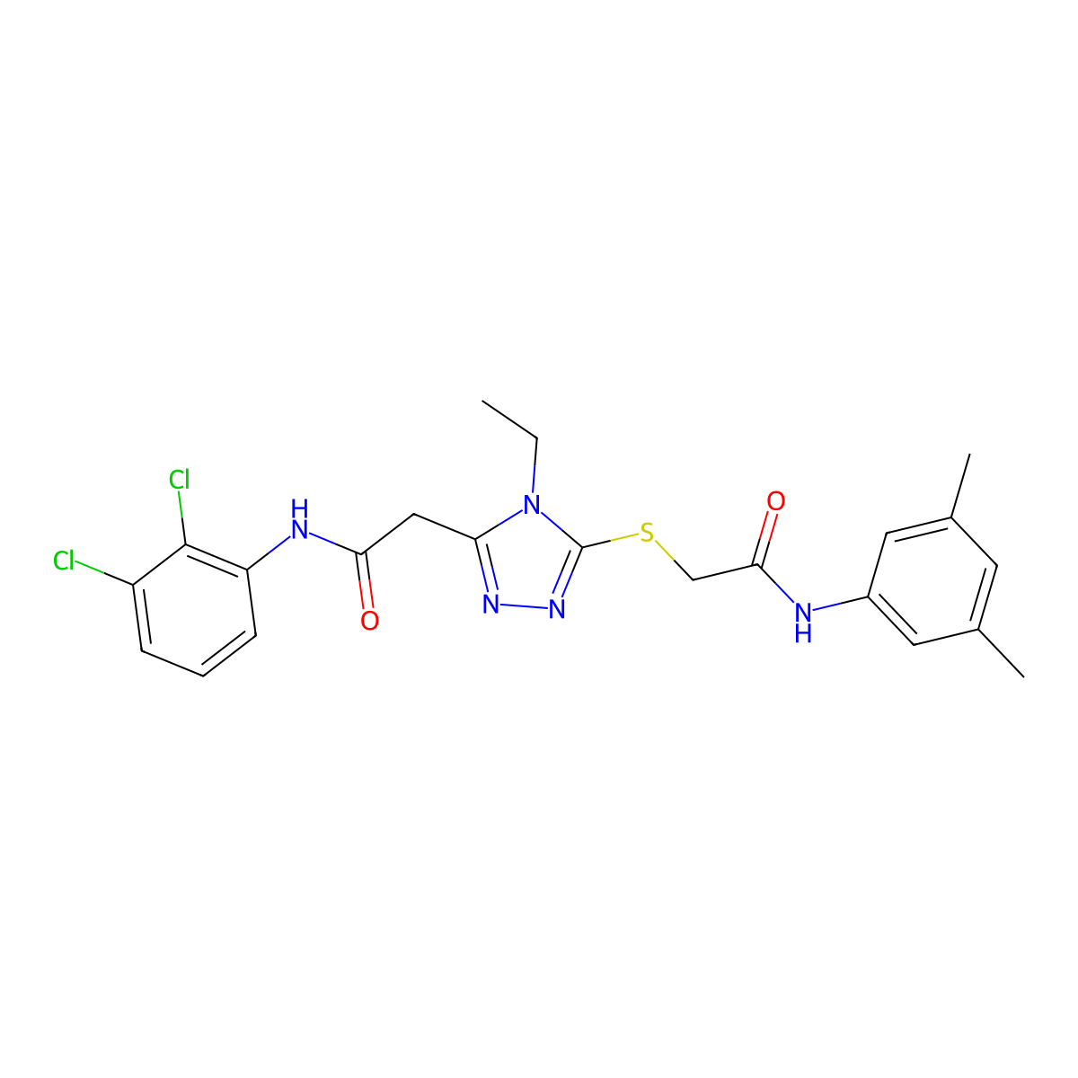 N-(2,3-dichlorophenyl)-2-[5-[2-(3,5-dimethylanilino)-2-oxoethyl]sulfanyl-4-ethyl-1,2,4-triazol-3-yl]acetamide molecular structure, CAS 767324-39-0