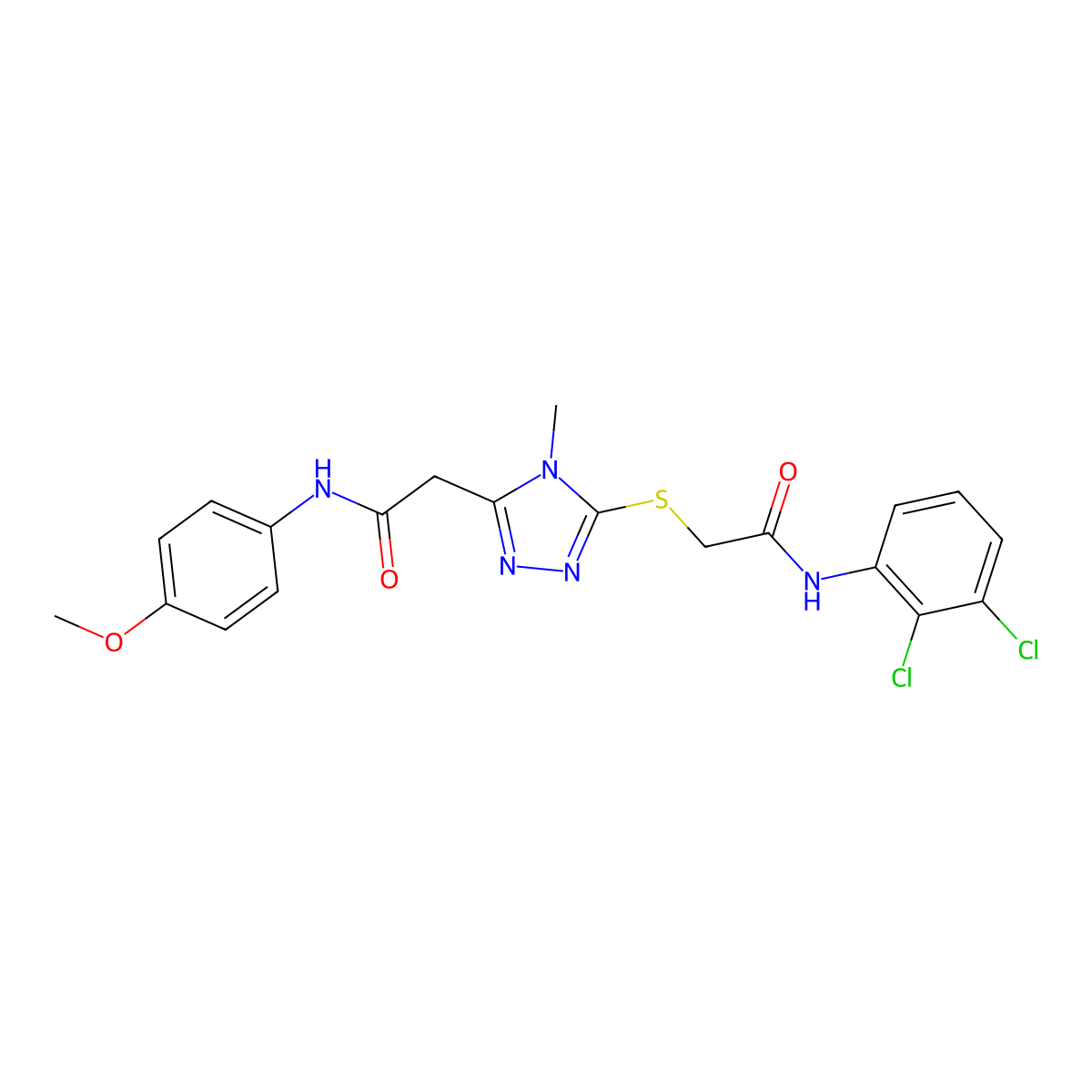 2-[5-[2-(2,3-dichloroanilino)-2-oxoethyl]sulfanyl-4-methyl-1,2,4-triazol-3-yl]-N-(4-methoxyphenyl)acetamide molecular structure, CAS 767324-54-9