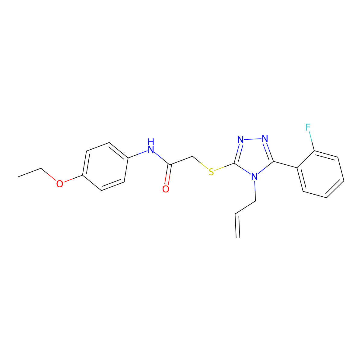 N-(4-ethoxyphenyl)-2-[[5-(2-fluorophenyl)-4-prop-2-enyl-1,2,4-triazol-3-yl]sulfanyl]acetamide molecular structure, CAS 767324-65-2