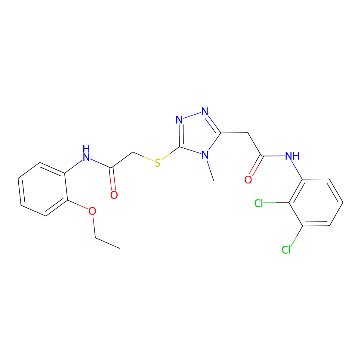 N-(2,3-dichlorophenyl)-2-[5-[2-(2-ethoxyanilino)-2-oxoethyl]sulfanyl-4-methyl-1,2,4-triazol-3-yl]acetamide molecular structure, CAS 767324-95-8