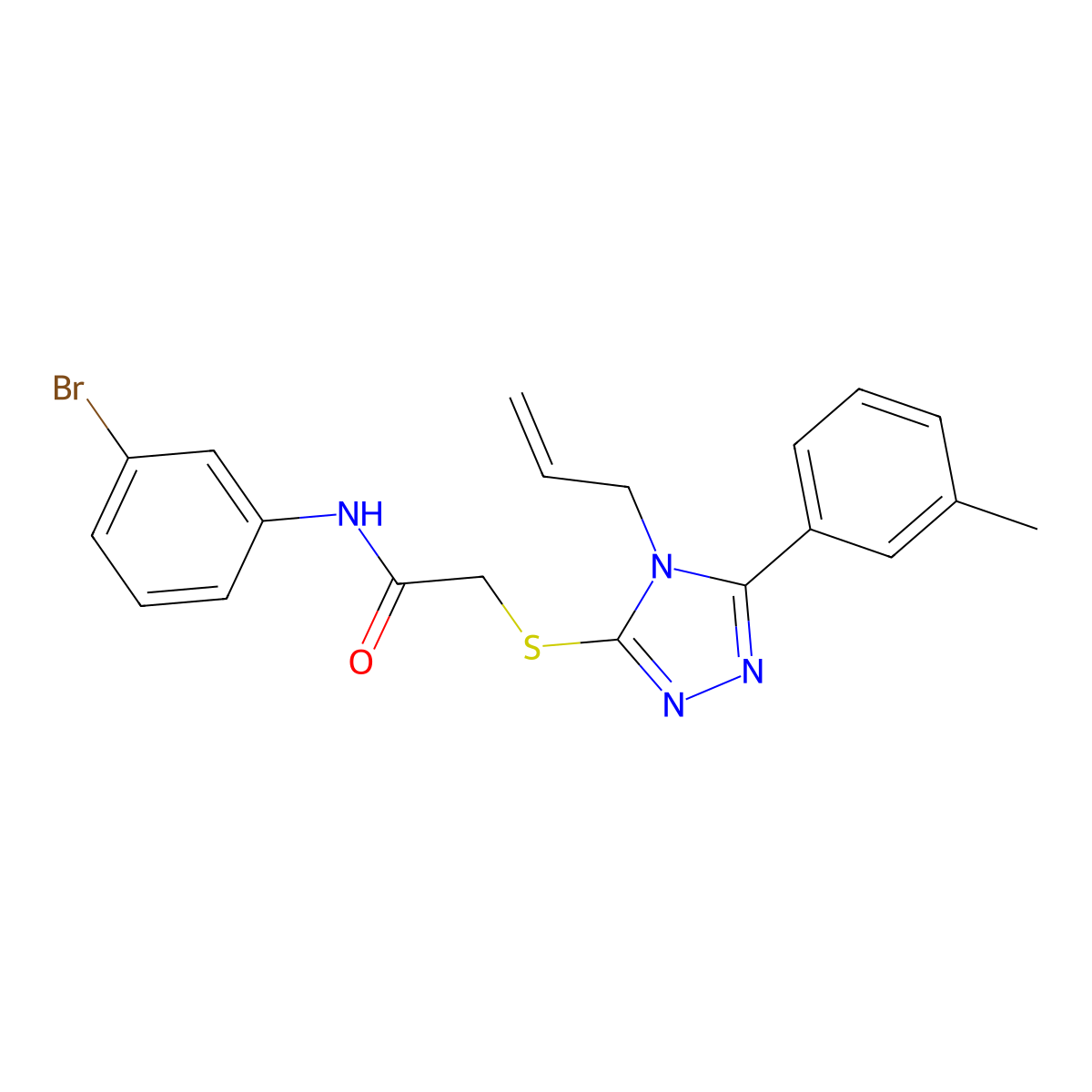 N-(3-bromophenyl)-2-[[5-(3-methylphenyl)-4-prop-2-enyl-1,2,4-triazol-3-yl]sulfanyl]acetamide molecular structure, CAS 767325-68-8