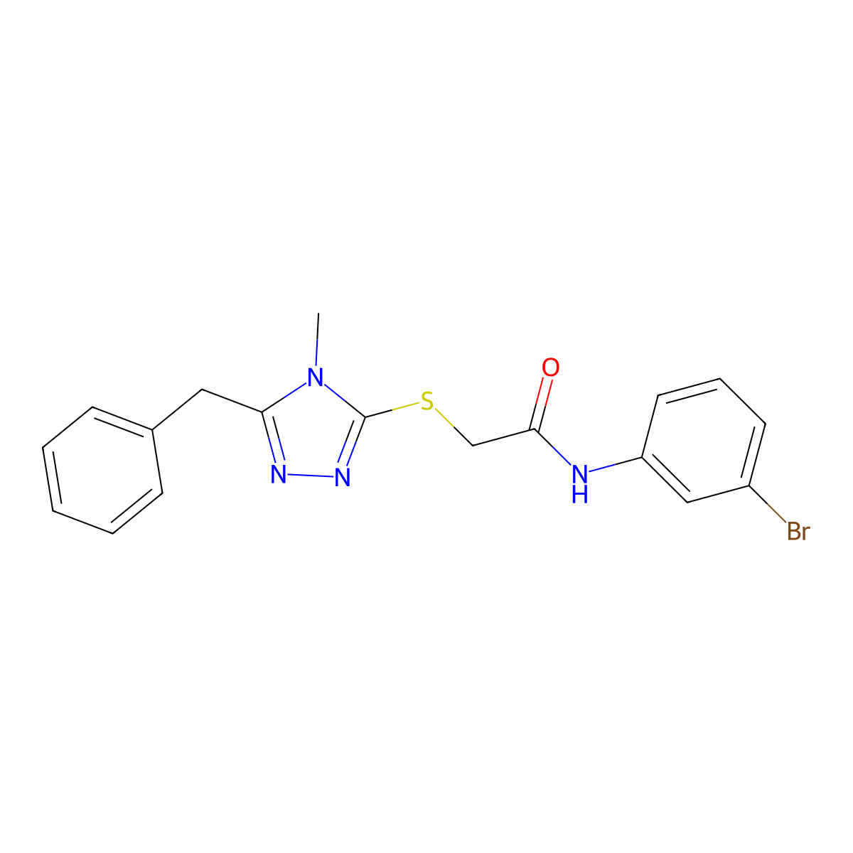 2-[(5-benzyl-4-methyl-1,2,4-triazol-3-yl)sulfanyl]-N-(3-bromophenyl)acetamide molecular structure, CAS 767325-80-4