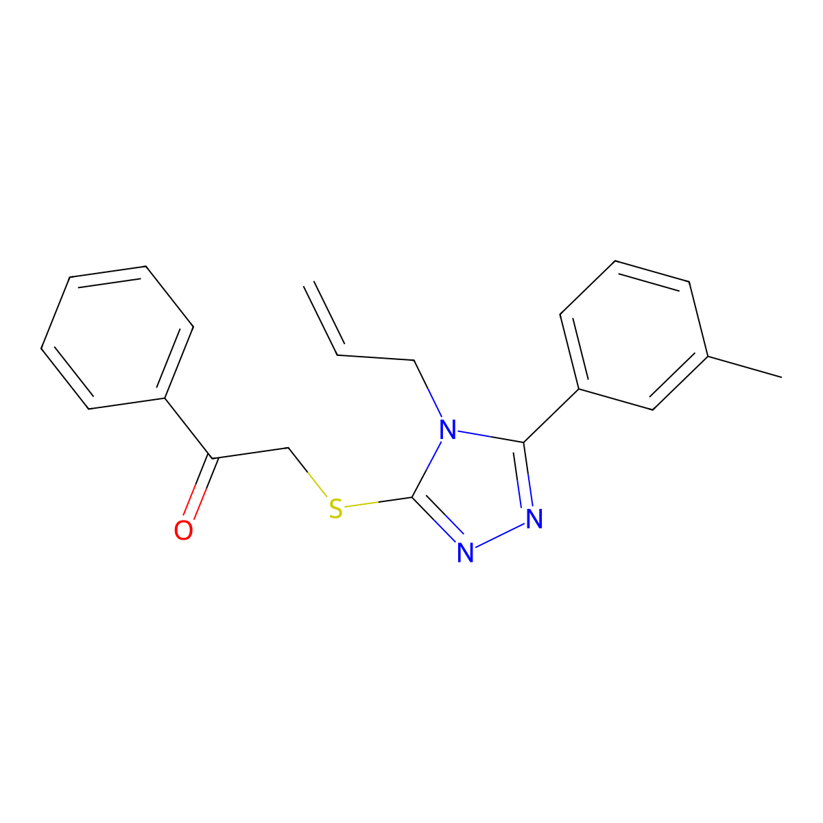2-{[5-(3-methylphenyl)-4-(prop-2-en-1-yl)-4H-1,2,4-triazol-3-yl]sulfanyl}-1-phenylethanone molecular structure, CAS 767326-00-1