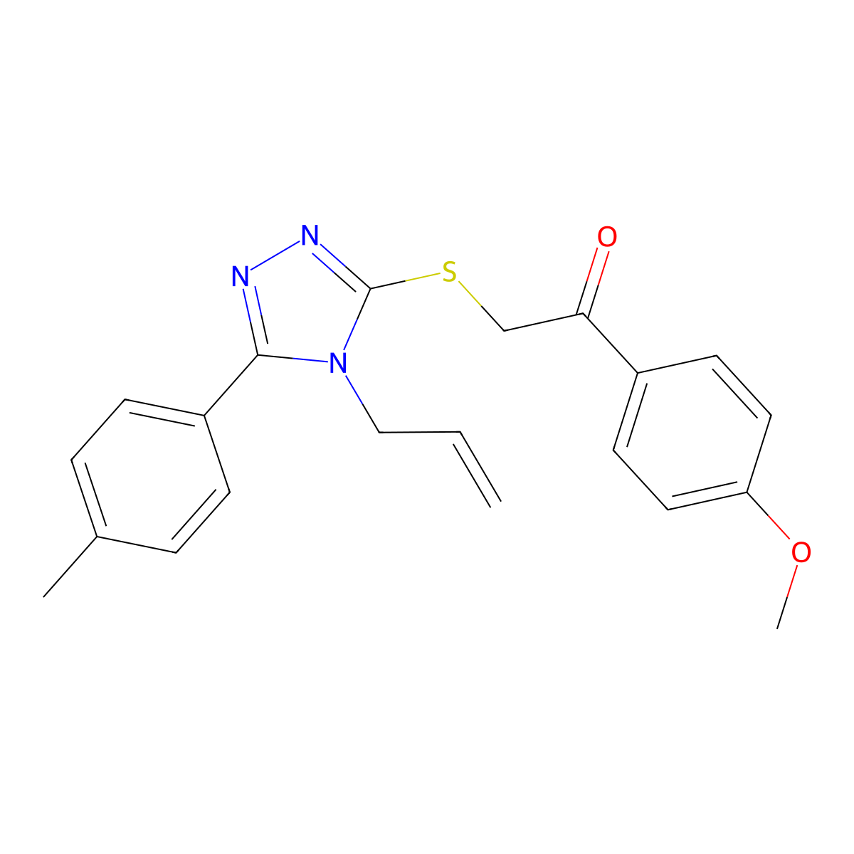 1-(4-Methoxyphenyl)-2-[[5-(4-methylphenyl)-4-prop-2-enyl-1,2,4-triazol-3-yl]sulfanyl]ethanone molecular structure, CAS 767326-57-8