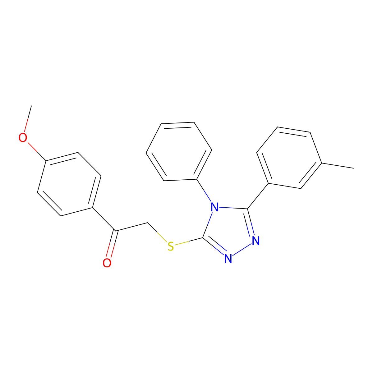 1-(4-Methoxyphenyl)-2-[[5-(3-methylphenyl)-4-phenyl-1,2,4-triazol-3-yl]sulfanyl]ethanone molecular structure, CAS 767326-61-4