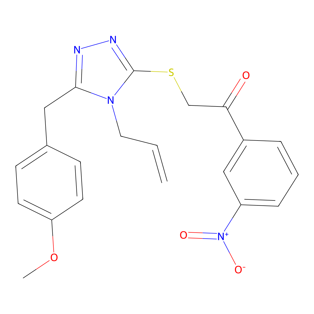 2-{[4-allyl-5-(4-methoxybenzyl)-4H-1,2,4-triazol-3-yl]thio}-1-(3-nitrophenyl)ethanone molecular structure, CAS 767326-98-7
