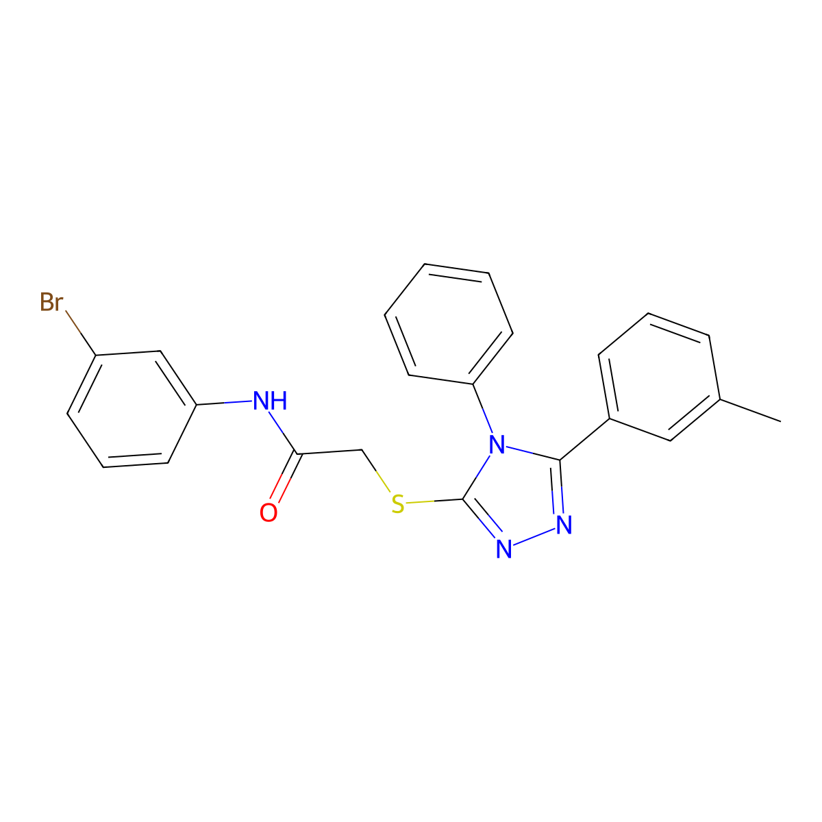 N-(3-bromophenyl)-2-[[5-(3-methylphenyl)-4-phenyl-1,2,4-triazol-3-yl]sulfanyl]acetamide molecular structure, CAS 767327-03-7