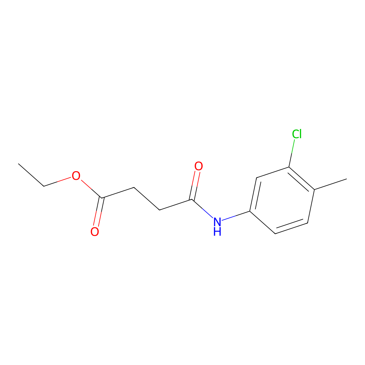 Ethyl 4-[(3-chloro-4-methylphenyl)amino]-4-oxobutanoate molecular structure, CAS 767327-45-7