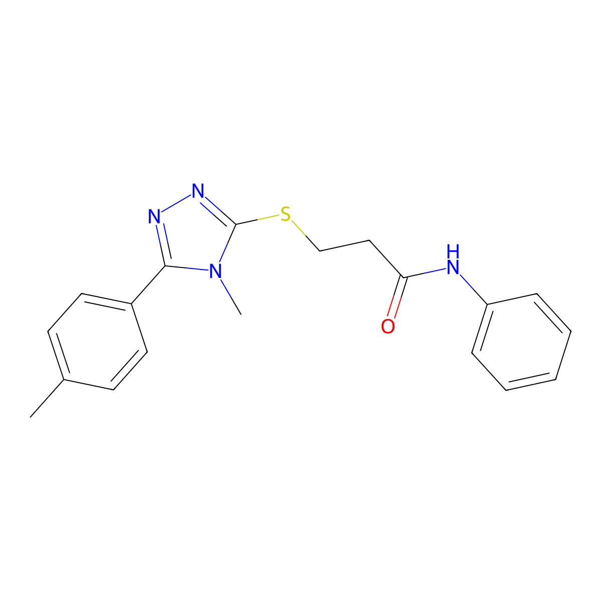 3-[[4-methyl-5-(4-methylphenyl)-1,2,4-triazol-3-yl]sulfanyl]-N-phenylpropanamide molecular structure, CAS 767327-54-8