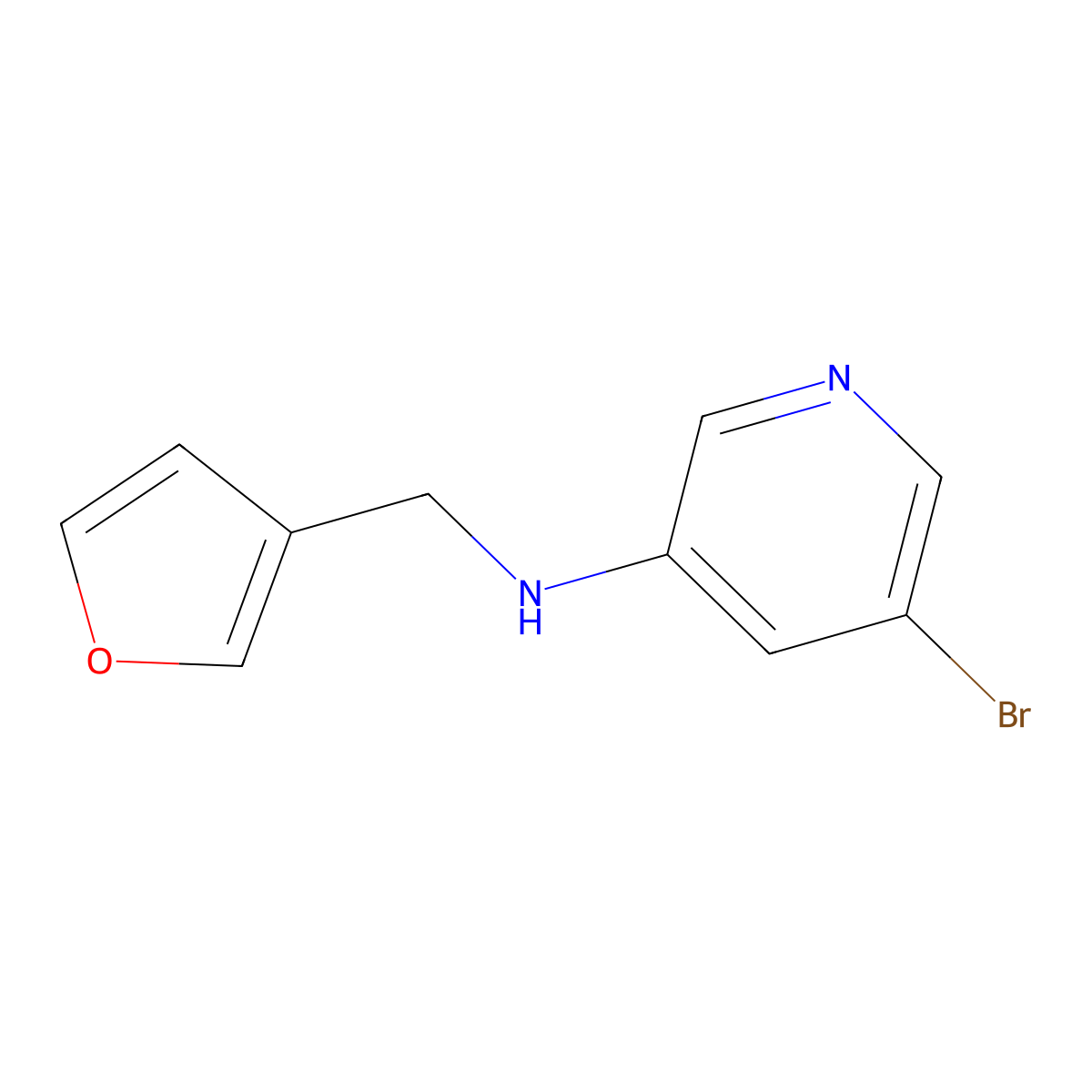 5-bromo-N-(furan-3-ylmethyl)pyridin-3-amine molecular structure, CAS 767342-27-8