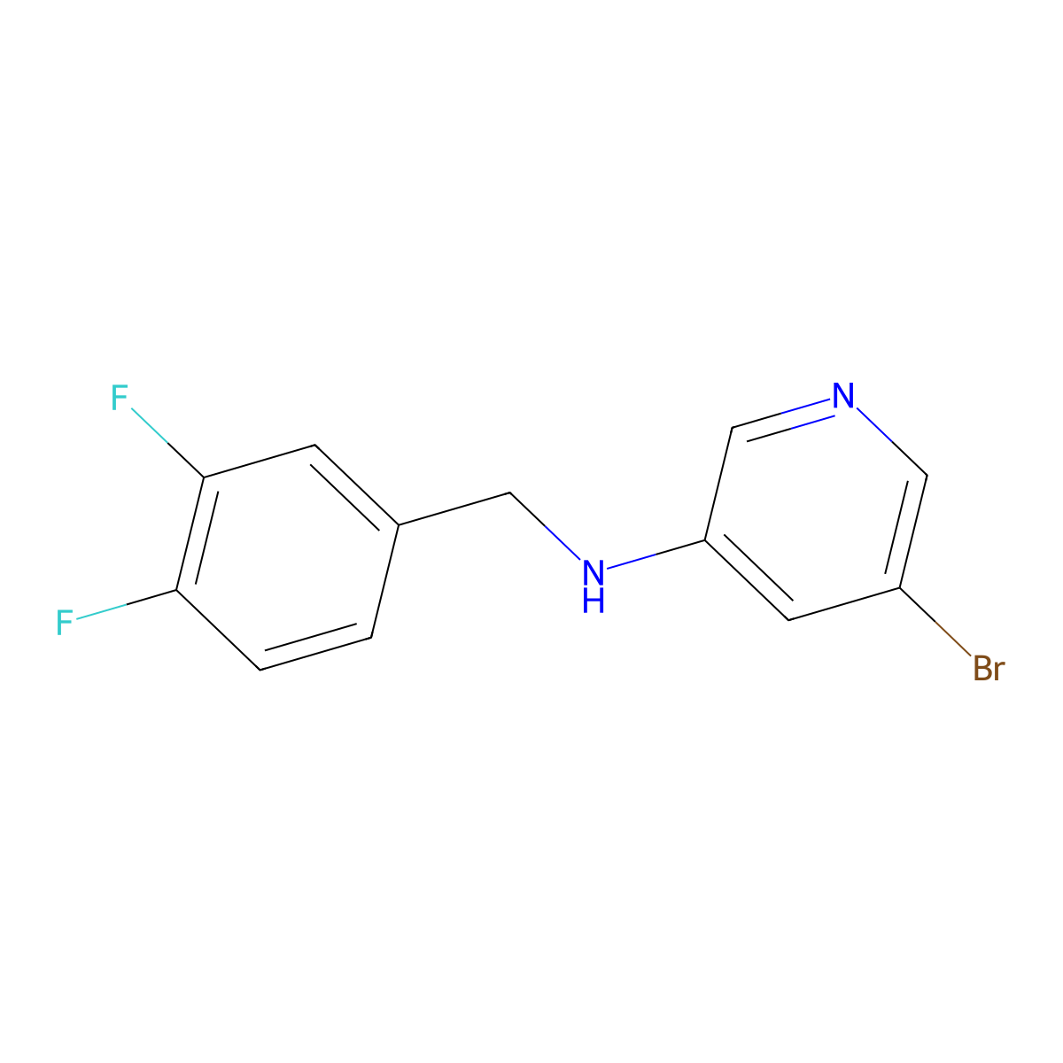 5-Bromo-N-[(3,4-difluorophenyl)methyl]pyridin-3-amine molecular structure, CAS 767342-28-9