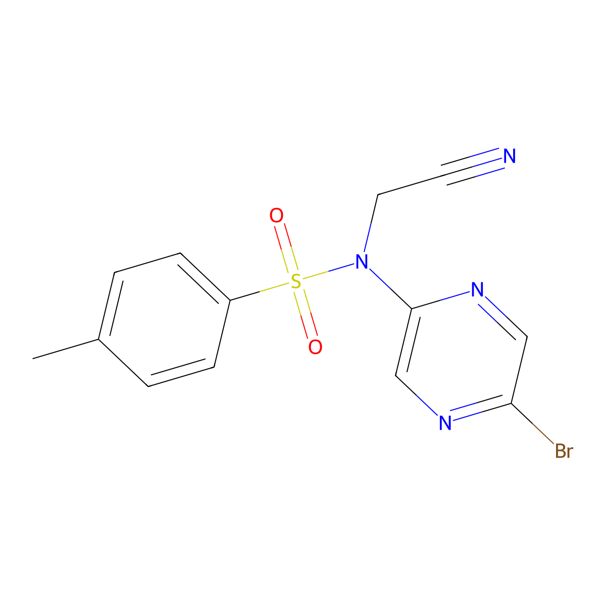 N-(5-Bromo-pyrazin-2-yl)-N-cyanomethyl-4-methyl-benzenesulfonamide molecular structure, CAS 767342-44-9
