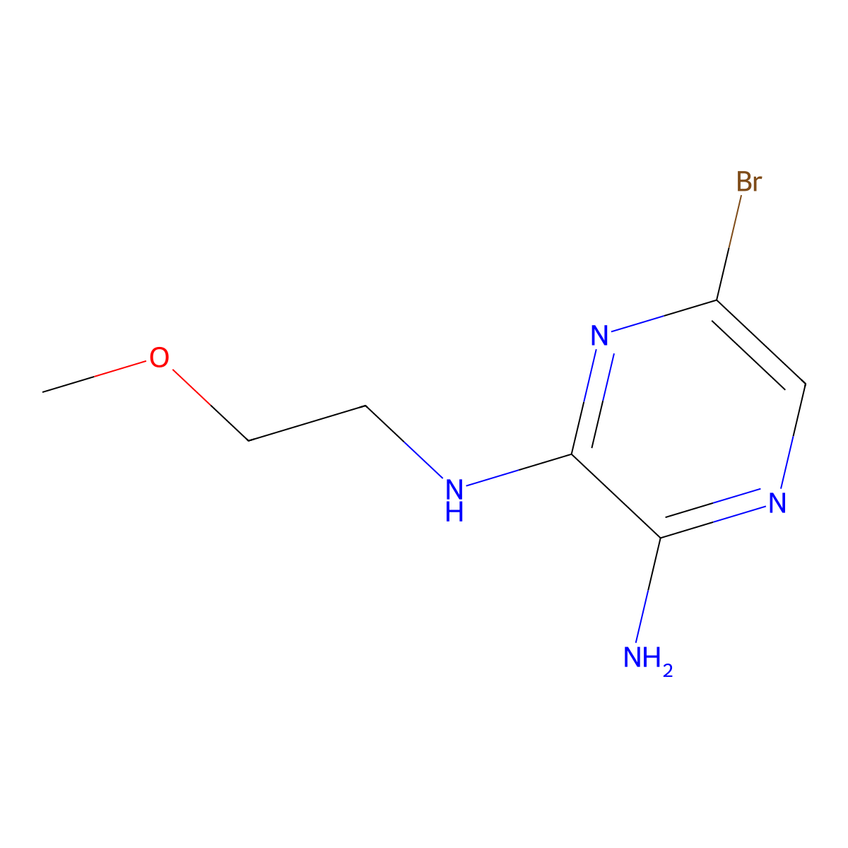 6-bromo-N2-(2-methoxyethyl)pyrazine-2,3-diamine molecular structure, CAS 767343-07-7